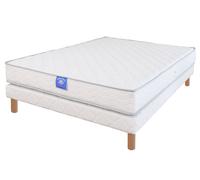 Ensemble matelas sardem belle literie rubis + sommier tapissier 130x190 Blanc