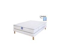 Ensemble matelas sardem belle literie passion + sommier tapissier 160x200 Blanc