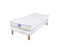 Ensemble Matelas Sardem Belle Literie Rubis + Sommier Tapissier 90x190 Blanc