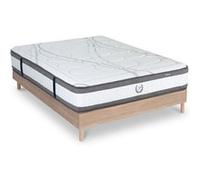 Ensemble Matelas Signature Ressorts ensachés Accueil mémoire et sommier kit bois - 160 x 200 cm