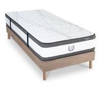 Ensemble Matelas Signature Ressorts ensachés Accueil mémoire et sommier kit bois - 90 x190 cm