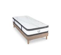 Ensemble Matelas Signature Ressorts ensachés Accueil mémoire et sommier kit bois - 90 x200 cm