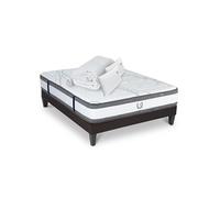 Ensemble Matelas Signature Ressorts ensachés Accueil mémoire + sommier gris + accessoires -180 x 200 G
