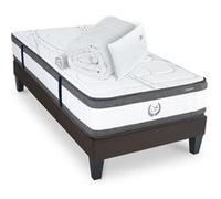 Ensemble Matelas Signature Ressorts ensachés Accueil mémoire + sommier gris + accessoires 90 x 200cm