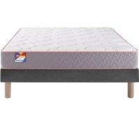 Ensemble Matelas Sommier 120 x 190 Au lit 120x190 + sommier Anthracite + Pieds