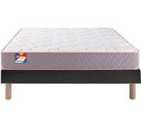 Ensemble Matelas Sommier 120 x 190 Au lit 120x190 + sommier Velours Nuit + Pieds