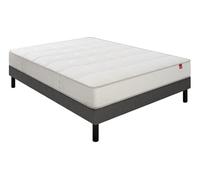Ensemble Matelas Sommier 120 x 190 Pavillon 120x190 + sommier Gris fumé + Pieds
