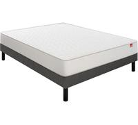 Ensemble Matelas Sommier 120 x 190 Voyage 120x190 + sommier Gris fumé + Pieds