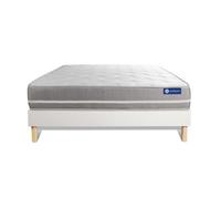 Ensemble matelas Latex + mémoire de forme ACTILATEX TOUCH 120x190 3zones de confort + sommier KIT blanc G