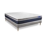 Ensemble ACTIMEMO CONFORT Matelas memoire de forme 120x190 cm Maxi epaisseur 7zones de confort + sommier KIT gris