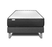 Ensemble VITALPOWER 120 x 190 cm sommier Kit gris - 20cm - Mousse polyurthane mmoire de forme - Tonique - Sommier kit Gris