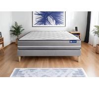 Ensemble Matelas Sommier 120x195 cm - Sommier Gris (en kit) - Actilatex Pur