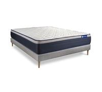 Ensemble matelas Memoire de forme ACTIMEMO MAX 120x200 cm Maxi epaisseur 7zones de confort + sommier KIT gris