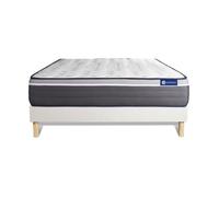 Ensemble matelas ACTIMEMO PLUS 120x200 Memoire de forme Maxi epaisseur 7zones de confort + sommier KIT blanc