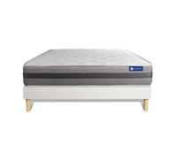 Ensemble matelas ACTIMEMO RELAX memoire de forme 120x200 cm Maxi epaisseur 5zones de confort + sommier KIT blanc
