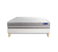 Ensemble Matelas Sommier 120x200 cm - Sommier Blanc (en kit) - Actimemo Touch
