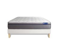 Ensemble matelas Mémoire de forme ACTIMEMO ZEN 120x200 Maxi épaisseur 7zones de confort + sommier KIT blanc