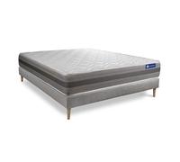 Ensemble Matelas Sommier 120x200 cm - Sommier Gris (en kit) - Actimemo Relax