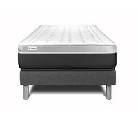 Ensemble Matelas Sommier 120x200 cm - Sommier Gris (en kit) - Vital Soft Gris