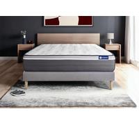 Ensemble Matelas Sommier 120x210 cm - Sommier Gris (en kit) - Actilatex Plus