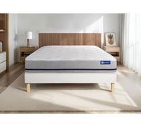 Ensemble Matelas Sommier 130x190 cm - Actilatex Soft - Sommier Kit Blanc
