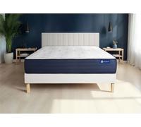 Ensemble Matelas Sommier 130x190 cm - Actimemo Life - Sommier Kit Blanc