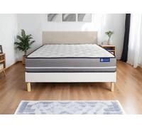 Ensemble Matelas Sommier 130x190 cm - Actimemo Pur - Sommier Kit Blanc