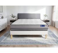 Ensemble Actilatex night 130x190cm + sommier KIT blanc - 20cm - Latex et mmoire de forme - Tonique - Sommier kit Blanc