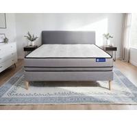 Ensemble Matelas Sommier 130x190 cm - ACTISOM - Actilatex Night - Très ferme - Latex - Mousse mémoire