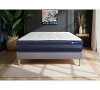 Ensemble Matelas Sommier 130x200 cm - Actilatex Tech - Sommier Kit Gris