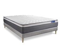 Ensemble Matelas Sommier 130x210 cm - Sommier Gris (en kit) - Actiflex Plus