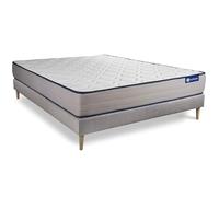 Ensemble Matelas Sommier 130x210 cm - Sommier Gris (en kit) - Actilatex Form