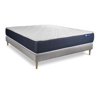 Ensemble Matelas Sommier 135x190 cm - Sommier Gris (en kit) - Actilatex Sleep