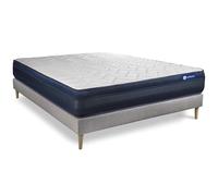Ensemble Matelas Sommier 135x190 cm - Sommier Gris (en kit) - Actimemo Tech