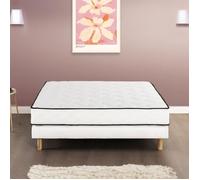 DEKO DREAM ENSEMBLE MATELAS + SOMMIER 140 X 190 - RESSORTS - 24 CM - 5 ZONES - EQUILIBRE - DETENTE