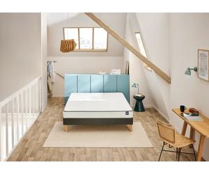Ensemble matelas + sommier 140 x 190 cm tisse gris fume - Bultex ensemble basicly