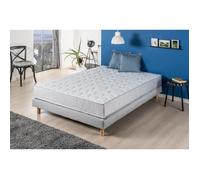 Ensemble Matelas + sommier 140x190 cm - 580 Ressorts ensachés - 5 zones de confort - 19 cm - Ferme - DEKO DREAM Springmax