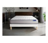 Ensemble Matelas Latex Et Memoire De Forme Actilatex Form 140x190 Cm 5zones De Confort + Sommier Kit Blanc