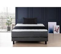 Ensemble matelas + sommier 140x190 cm - Mémoire de forme - 28cm - 5 zones - Ferme - DEKO DREAM Hôtel Premium Lux