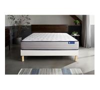 Ensemble Matelas Sommier 140x190 cm - Sommier Blanc (en kit) - Actimemo Form