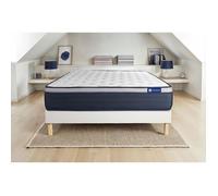 Ensemble Matelas Sommier 140x190 cm - Sommier Blanc (en kit) - Actimemo Max