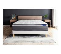 Ensemble matelas ACTIMEMO PLUS 140x190 Memoire de forme Maxi epaisseur 7zones de confort + sommier KIT blanc