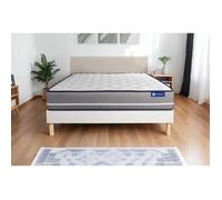 Ensemble matelas a memoire ACTIMEMO PUR 140x190cm 3zones de confort + sommier KIT blanc