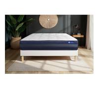 Ensemble Matelas Sommier 140x190 cm - Sommier Blanc (en kit) - Actimemo Tech