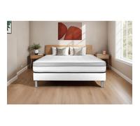 Ensemble Matelas Sommier 140x190 cm - Sommier Blanc (en kit) - Vital Relax Blanc