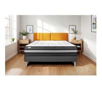 Ensemble Matelas Sommier 140x190 cm - Sommier Gris (déjà monté) - Vital Power Zen Gris