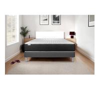 Ensemble Matelas Sommier 140x190 cm - Sommier Gris (déjà monté) - Vitalmemo One Gris