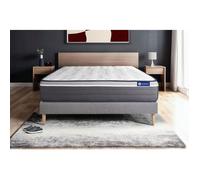 Ensemble Matelas Sommier 140x190 cm - Sommier Gris (en kit) - Actilatex Plus