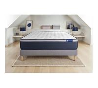 Ensemble Matelas Sommier 140x190 cm - Sommier Gris (en kit) - Actimemo Max