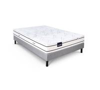 Ensemble matelas sommier 140x190 marque DUNLOPILLO - Hauteur 20 cm - Ressorts ensachés -5 zones - Equilibré - Fabriqué en France